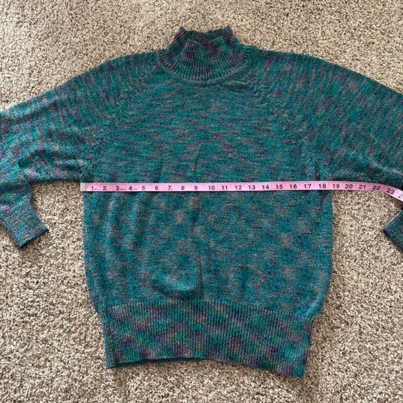 Vintage Le Moda Knitwear Multicolor Silk Blend Mock Neck Sweater 
Size Small - Picture 10 of 13